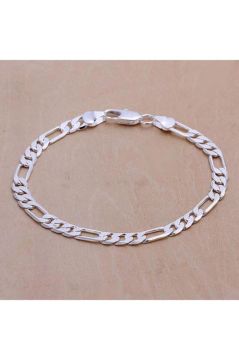 925 Ayar Gümüş Figaro Zincir Bileklik 4.5 MM 21 CM