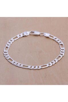 925 Ayar Gümüş Figaro Zincir Bileklik 4.5 MM 21 CM