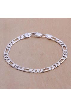 925 Ayar Gümüş Figaro Zincir Bileklik 4.5 MM 21 CM