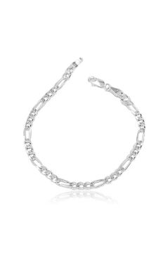 925 Ayar Gümüş Figaro Zincir Bileklik 5 MM 20 CM