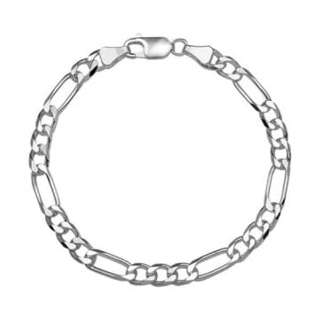 925 Ayar Gümüş Figaro Zincir Bileklik 5 MM 20 CM