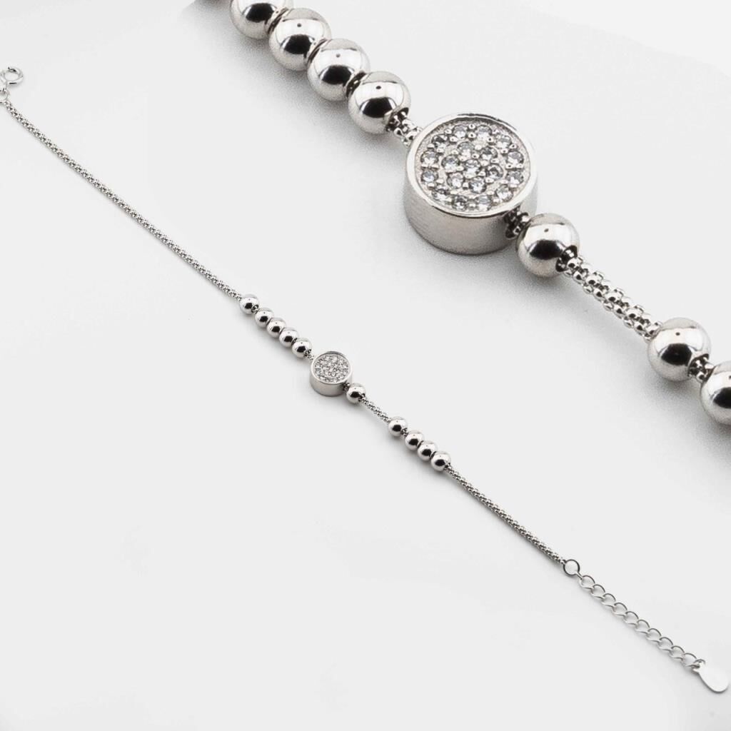 925 Ayar Gümüş Toplu Zirkon Taşlı Bayan Bileklik