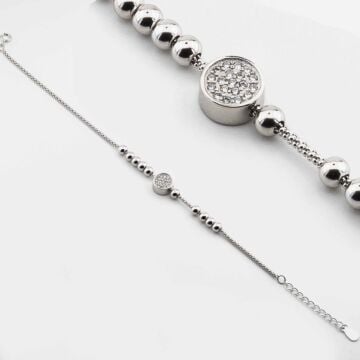 925 Ayar Gümüş Toplu Zirkon Taşlı Bayan Bileklik