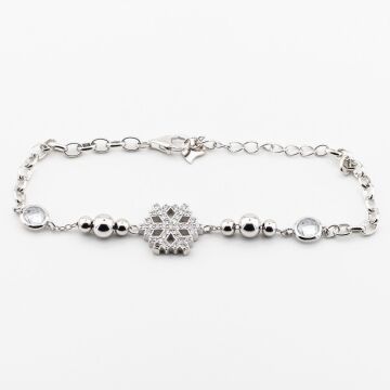 925 Ayar Gümüş Kar Tanesi  Bayan  Bileklik