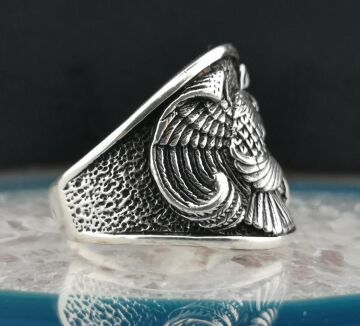 Özel Kartal Tasarımlı 925 Ayar Gümüş Yüzük