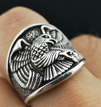 Özel Kartal Tasarımlı 925 Ayar Gümüş Yüzük