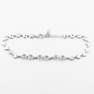 925 Ayar Gümüş Zirkon Taşlı Sonsuzluk Kalpli Bileklik