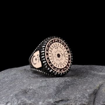 Turan Yüzüğü Türk Boyları Bayrağı 925 Ayar Gümüş Yüzük