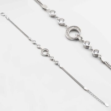 925 Ayar Gümüş Ay Yıldız Model Bayan Bileklik