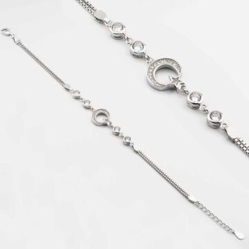 925 Ayar Gümüş Ay Yıldız Model Bayan Bileklik