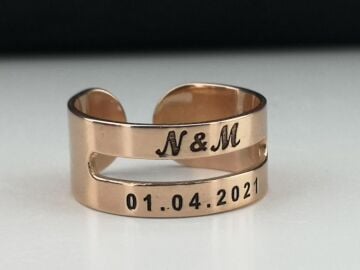 Kişiye Özel Tasarımlı Ayarlanabilir Kadın Gümüş Yüzük Rose