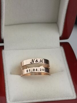 Kişiye Özel Tasarımlı Ayarlanabilir Kadın Gümüş Yüzük Rose