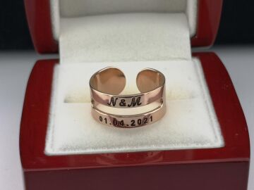 Kişiye Özel Tasarımlı Ayarlanabilir Kadın Gümüş Yüzük Rose