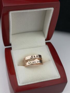 Kişiye Özel Tasarımlı Ayarlanabilir Kadın Gümüş Yüzük Rose