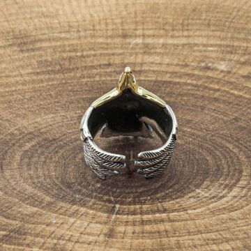 925 Ayar Gümüş Kartal Motifli Kanatlı Yüzük