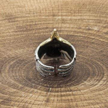 925 Ayar Gümüş Kartal Motifli Kanatlı Yüzük