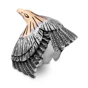 925 Ayar Gümüş Kartal Motifli Kanatlı Yüzük