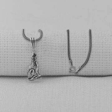 Uluyan Kurt 925 Ayar Erkek Gümüş Kolye