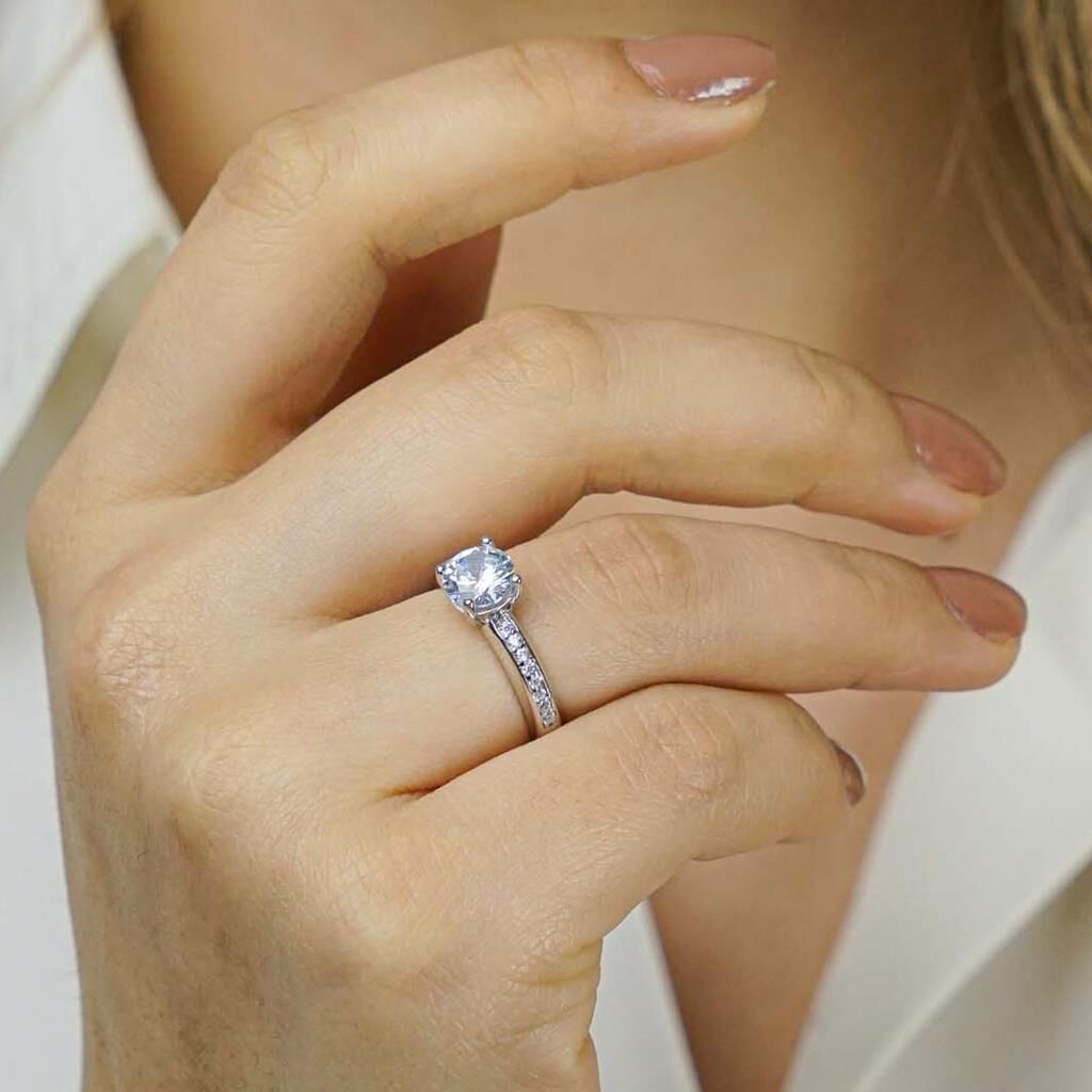 Tektaş Pırlanta Tasarımlı 925 Ayar Gümüş Yüzük