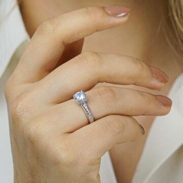 Tektaş Pırlanta Tasarımlı 925 Ayar Gümüş Yüzük