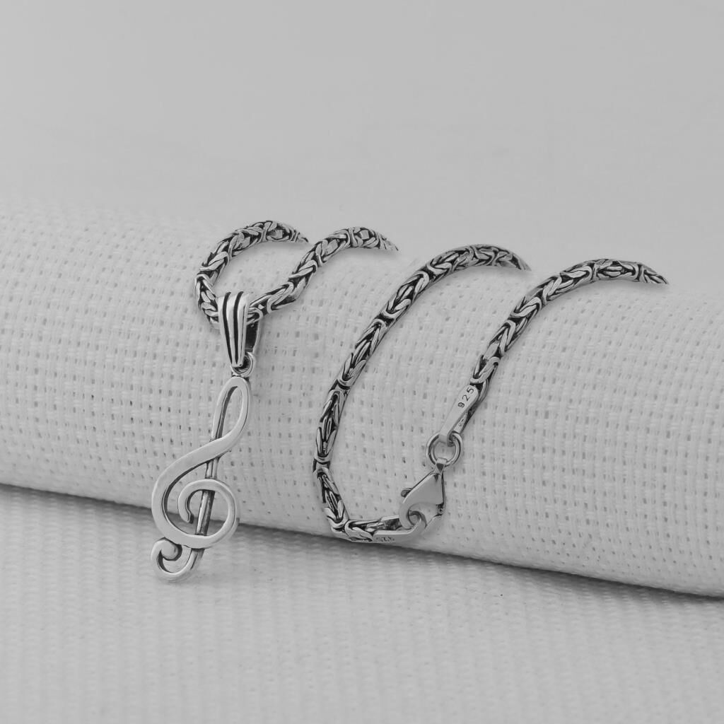 Sol Anahtarı 925 Ayar Gümüş Kolye