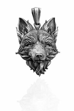 Üç Boyutlu Tilki 925 Ayar Gümüş Kolye Ucu