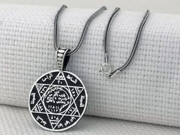 Hz Süleyman Mührü 925 Ayar Gümüş Kolye