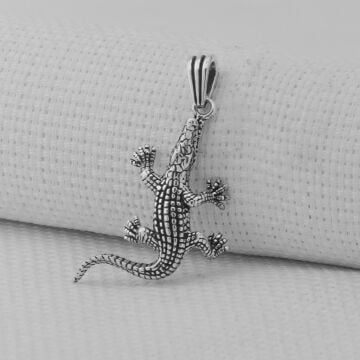 Timsah 925 Ayar Gümüş Kolye Ucu