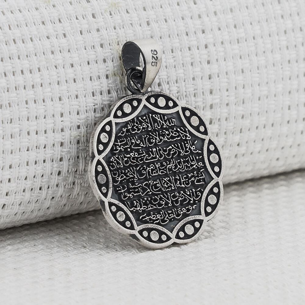 Ayetel Kürsi Dua Yazılı 925 Ayar Gümüş Kolye Ucu