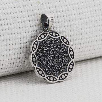 Ayetel Kürsi Dua Yazılı 925 Ayar Gümüş Kolye Ucu