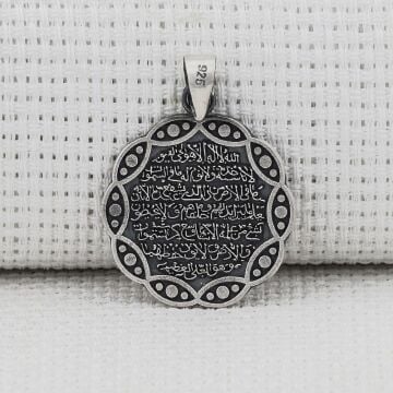 Ayetel Kürsi Dua Yazılı 925 Ayar Gümüş Kolye Ucu