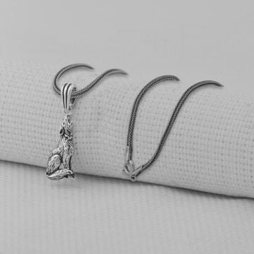 Kurt Simgeli 925 Ayar Erkek Gümüş Kolye