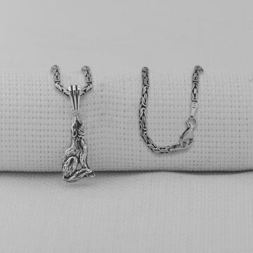 Kurt Simgeli 925 Ayar Erkek Gümüş Kolye