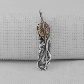 Tüy Motifli 925 Ayar Gümüş Kolye Ucu