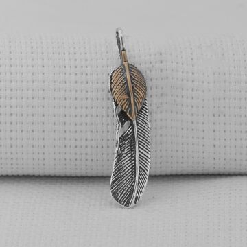 Tüy Motifli 925 Ayar Gümüş Kolye Ucu