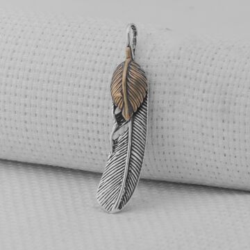 Tüy Motifli 925 Ayar Gümüş Kolye Ucu