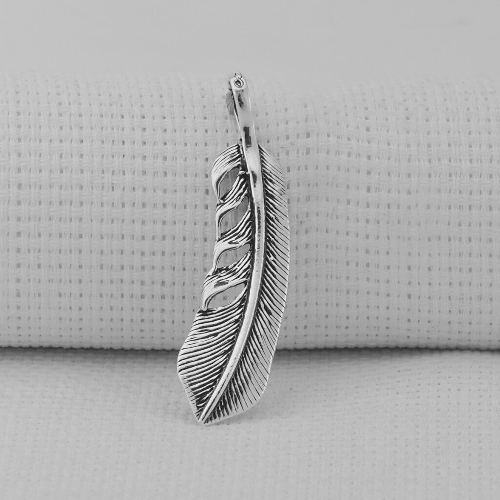 Kuş Tüyü 925 Ayar Erkek Gümüş Kolye Ucu