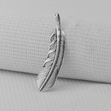 Kuş Tüyü 925 Ayar Erkek Gümüş Kolye Ucu