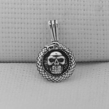 Kurukafa Yılan Tasarımlı 925 Ayar Gümüş Kolye Ucu