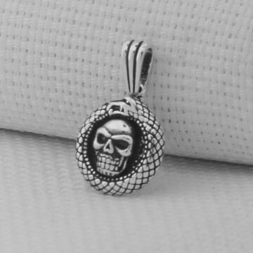 Kurukafa Yılan Tasarımlı 925 Ayar Gümüş Kolye Ucu