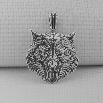 Alfa Kurt Tasarımlı 925 Ayar Erkek Gümüş Kolye Ucu