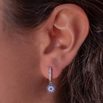 Nazarlı Sallantılı 925 Ayar Gümüş Küpe