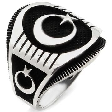 Ay Yıldız 925 Ayar Gümüş Yüzük