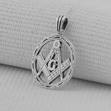 925 Ayar Gümüş  Mason Tasarım Model Kolye Ucu