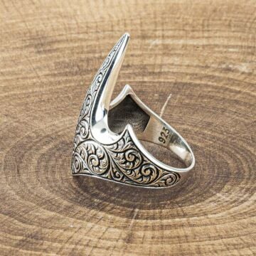 925 Ayar Gümüş Özel Tasarım Okçu Zihgir Yüzük