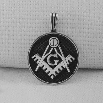 925 Ayar Gümüş Siyah Mason Tasarım Model Kolye Ucu