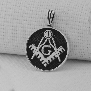 925 Ayar Gümüş Siyah Mason Tasarım Model Kolye Ucu