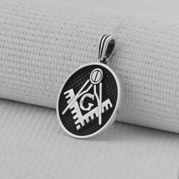 925 Ayar Gümüş Siyah Mason Tasarım Model Kolye Ucu