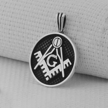 925 Ayar Gümüş Siyah Mason Tasarım Model Kolye Ucu