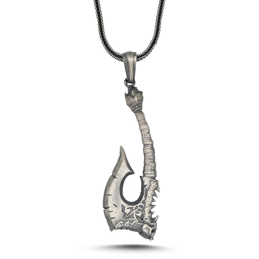 Viking İskandinav Savaşcı Baltası Üç Boyutlu 925 Ayar Gümüş Kolye